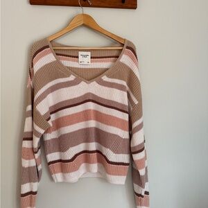 Abercrombie & Fitch Striped Lightweight Knit Sweater – Size L